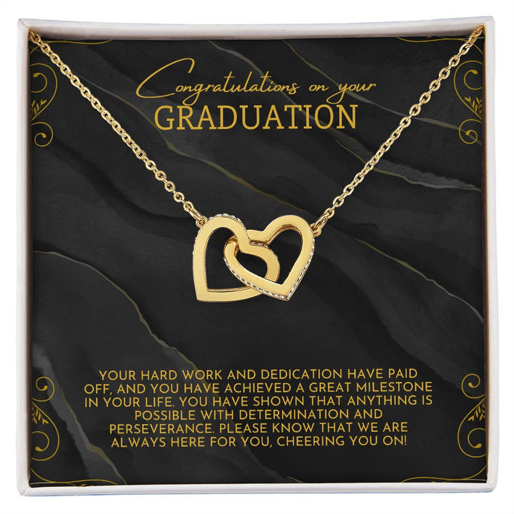 Congratulations on your Graduation | Your hard work and dedication have paid off - Interlocking Hearts Necklace