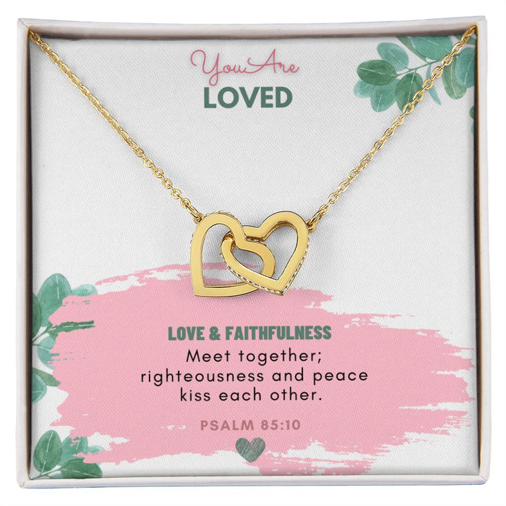 You are Loved | Love and Faithfulness meet together - Interlocking Hearts Necklace