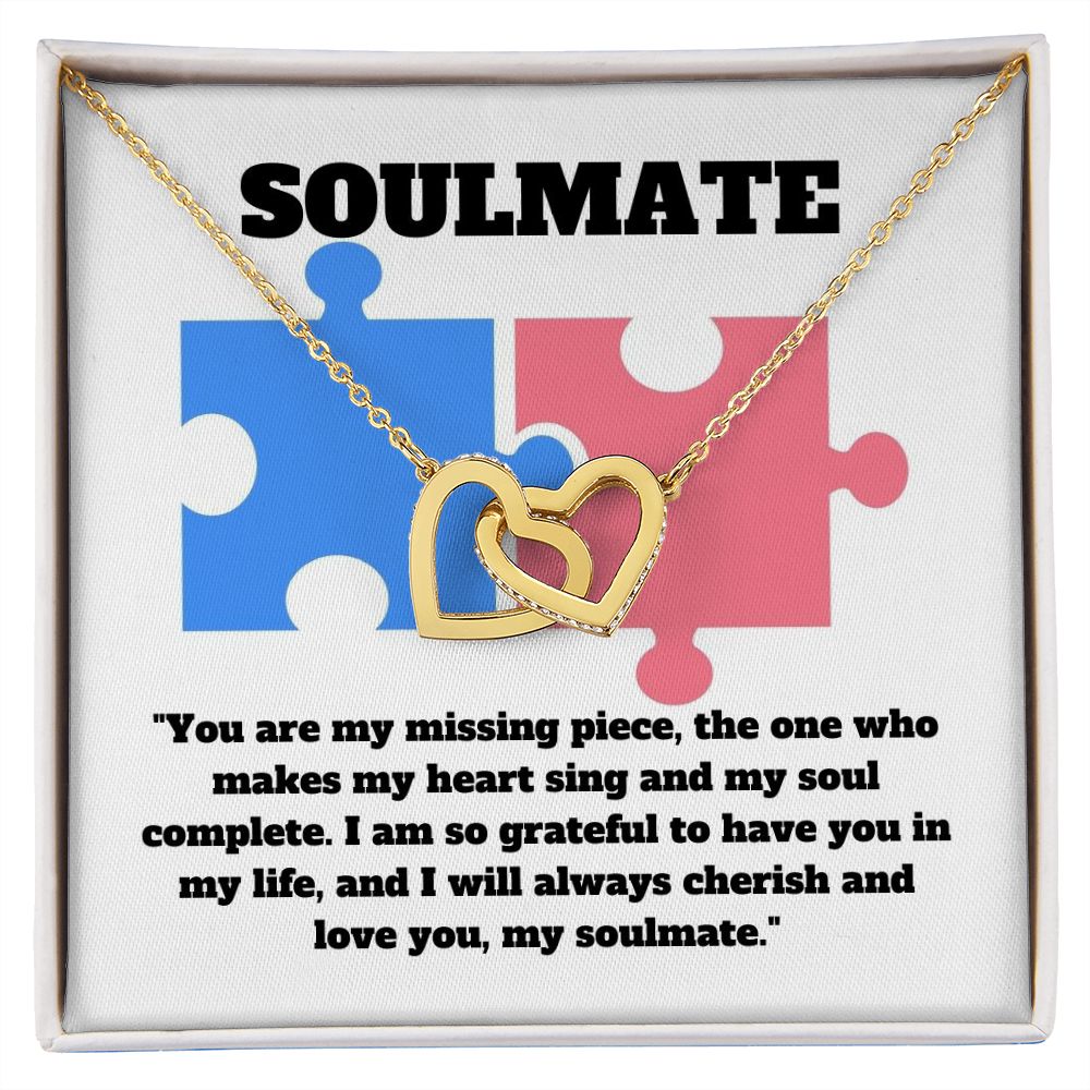 Soulmate | You are my missing piece, the one who makes my heart sing and my soul complete - Interlocking Hearts Necklace