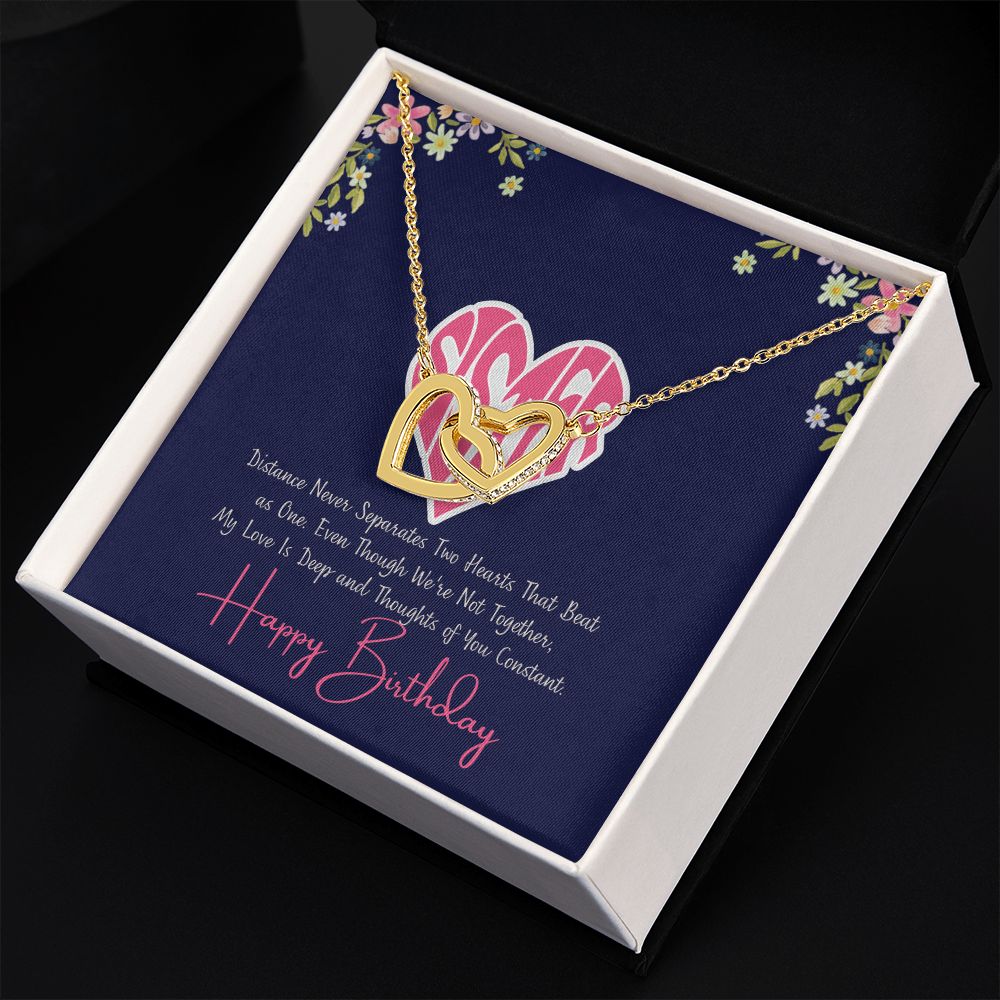 Sister | My Love is deep and thoughts of you Constant, Happy Birthday - Interlocking Hearts Necklace