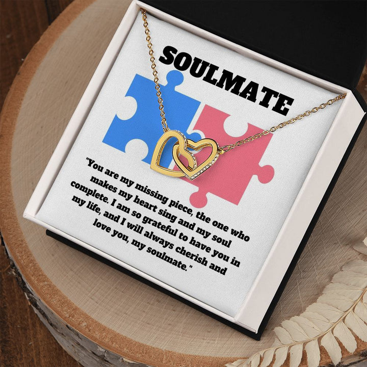 Soulmate | You are my missing piece, the one who makes my heart sing and my soul complete - Interlocking Hearts Necklace