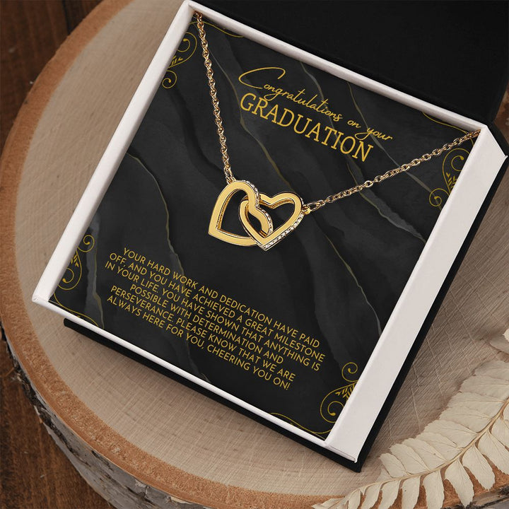 Congratulations on your Graduation | Your hard work and dedication have paid off - Interlocking Hearts Necklace