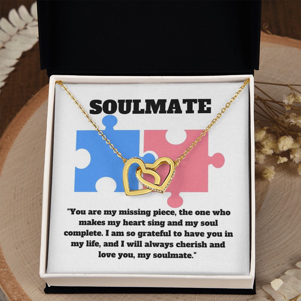 Soulmate | You are my missing piece, the one who makes my heart sing and my soul complete - Interlocking Hearts Necklace