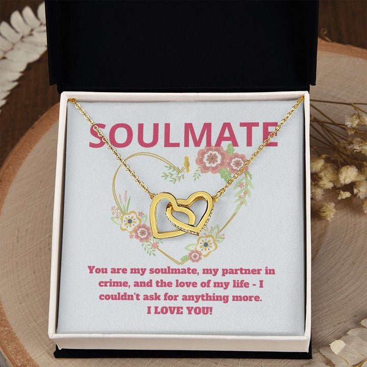 Soulmate | You are my soulmate, my partner in crime, and the love of my life - Interlocking Hearts Necklace