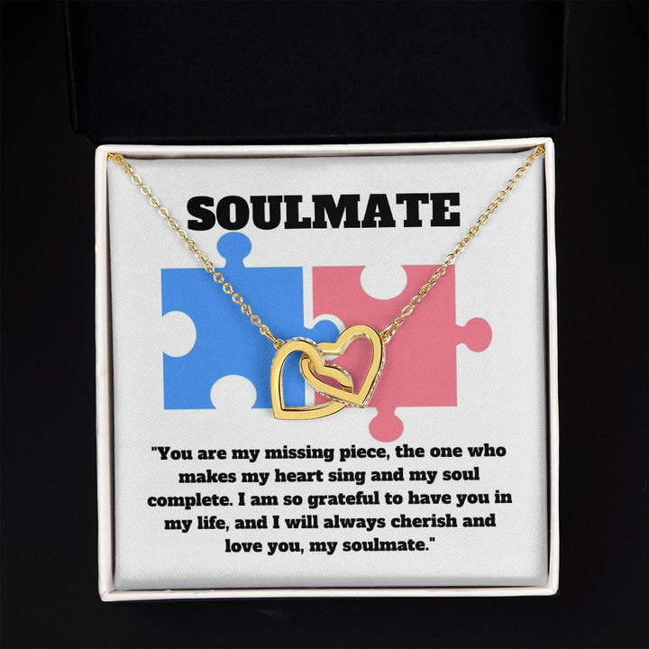 Soulmate | You are my missing piece, the one who makes my heart sing and my soul complete - Interlocking Hearts Necklace