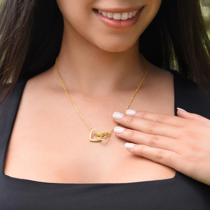 Daughter | Know that my heart is always with you! Love, Mom - Interlocking Hearts Necklace