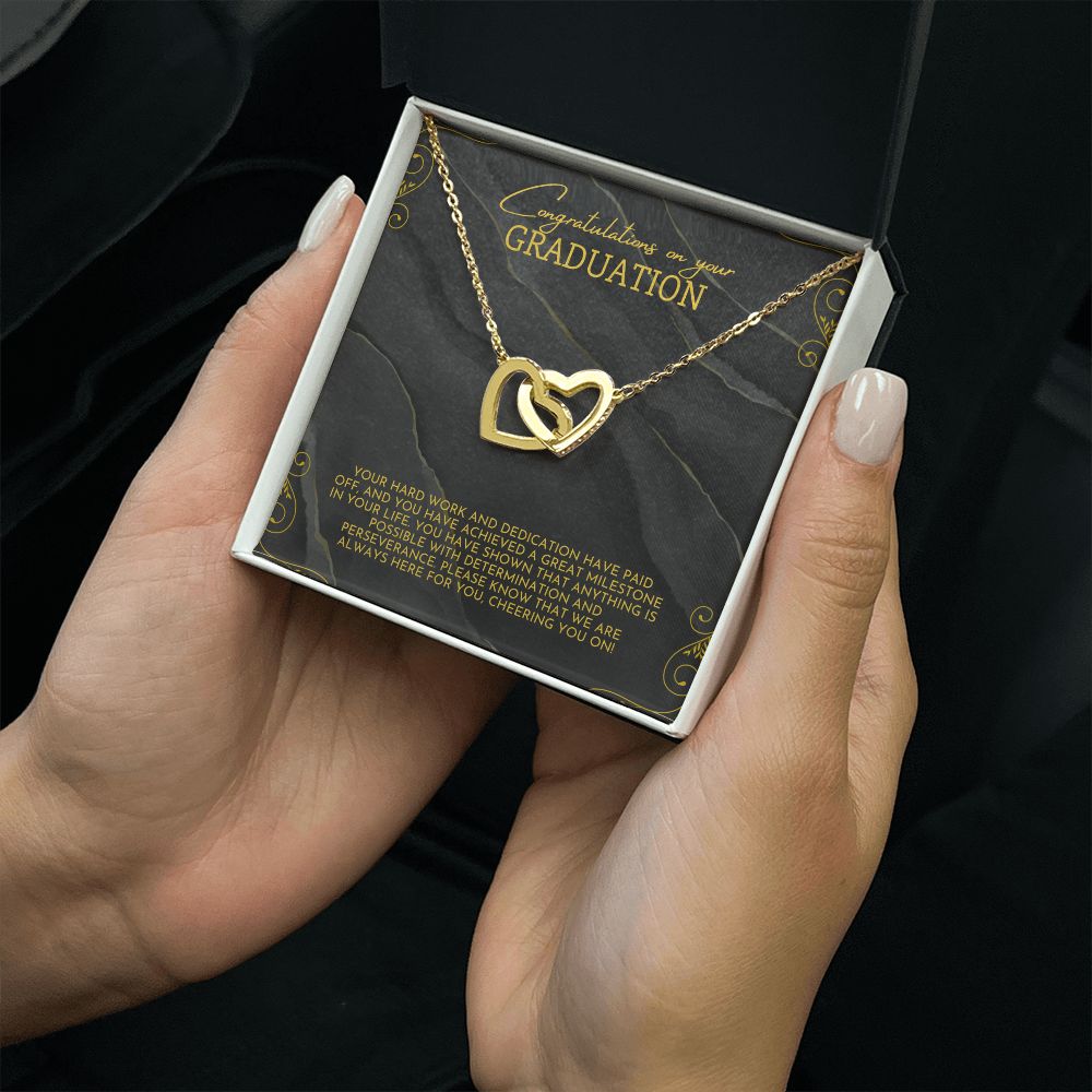 Congratulations on your Graduation | Your hard work and dedication have paid off - Interlocking Hearts Necklace