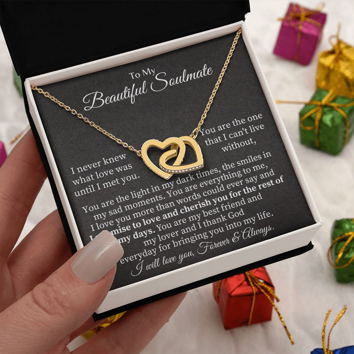 To My Beautiful Soulmate | You are the one that I can't live without - Interlocking Hearts Necklace