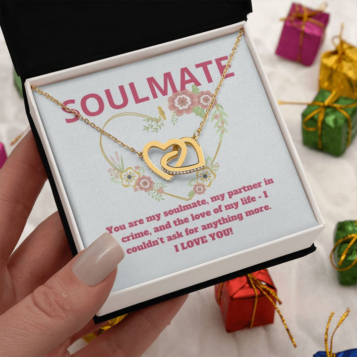 Soulmate | You are my soulmate, my partner in crime, and the love of my life - Interlocking Hearts Necklace