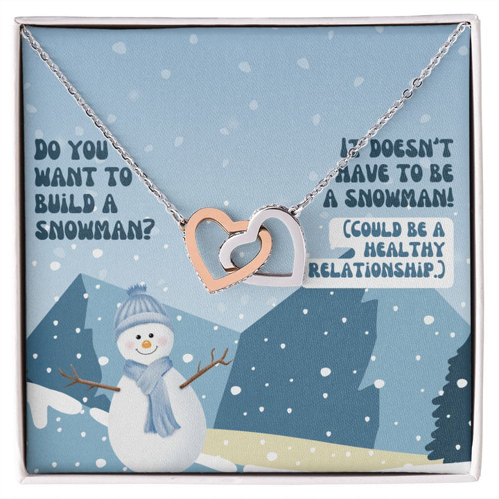 It doesn't have to be a Snowman! (Could be a Healthy Relationship) - Interlocking Hearts Necklace