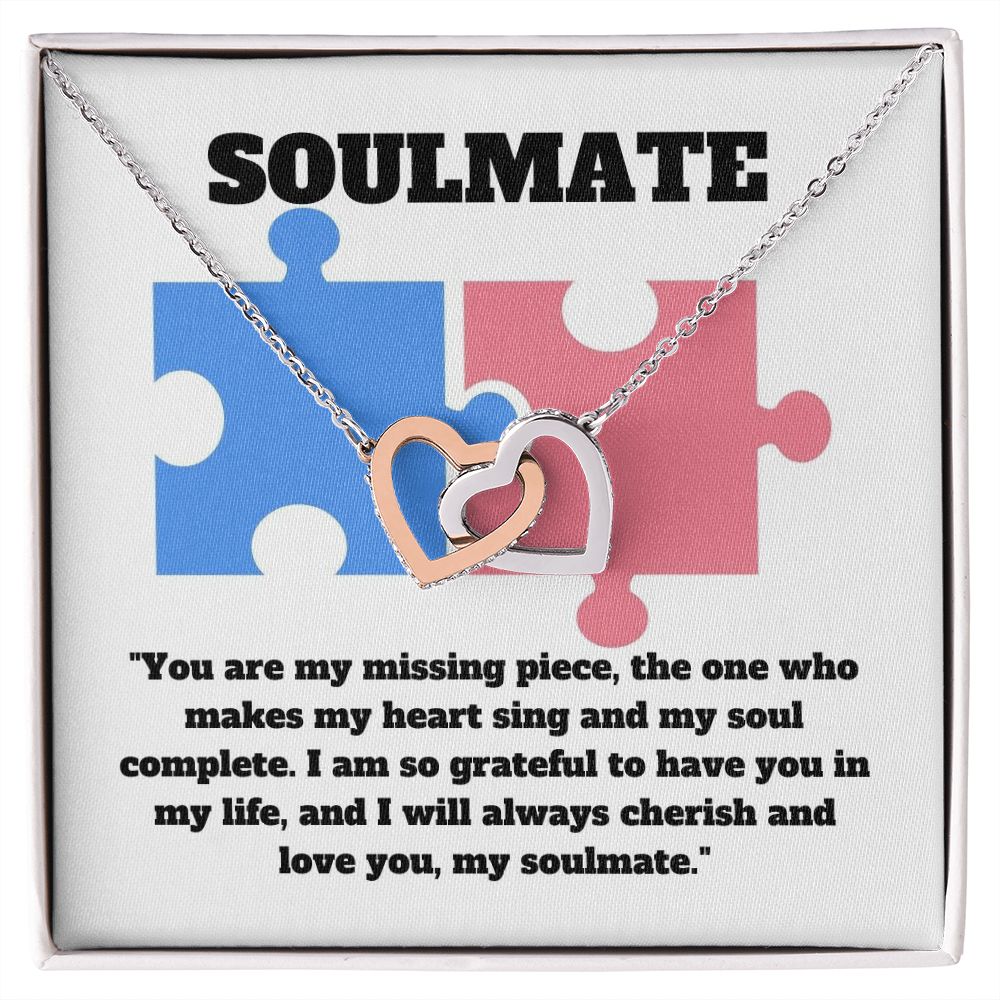 Soulmate | You are my missing piece, the one who makes my heart sing and my soul complete - Interlocking Hearts Necklace