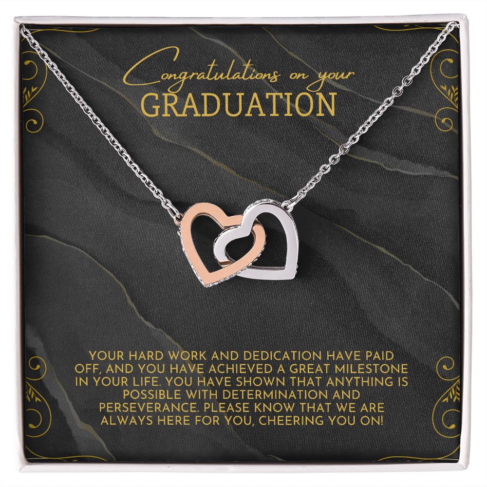 Congratulations on your Graduation | Your hard work and dedication have paid off - Interlocking Hearts Necklace