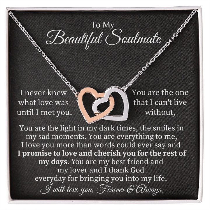 To My Beautiful Soulmate | You are the one that I can't live without - Interlocking Hearts Necklace