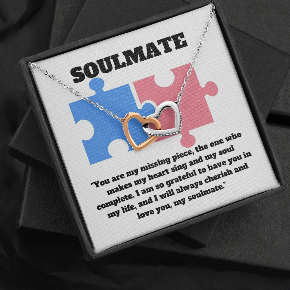 Soulmate | You are my missing piece, the one who makes my heart sing and my soul complete - Interlocking Hearts Necklace