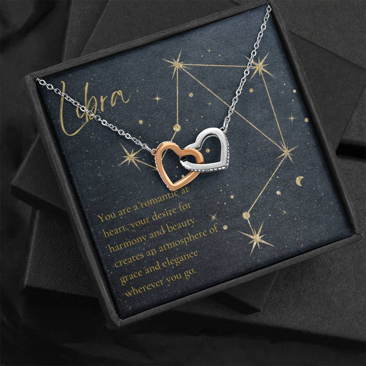 Libra | You are a romantic at heart, your desire for harmony and beauty creates an atmosphere of grace and elegance wherever you go. - Interlocking Hearts Necklace