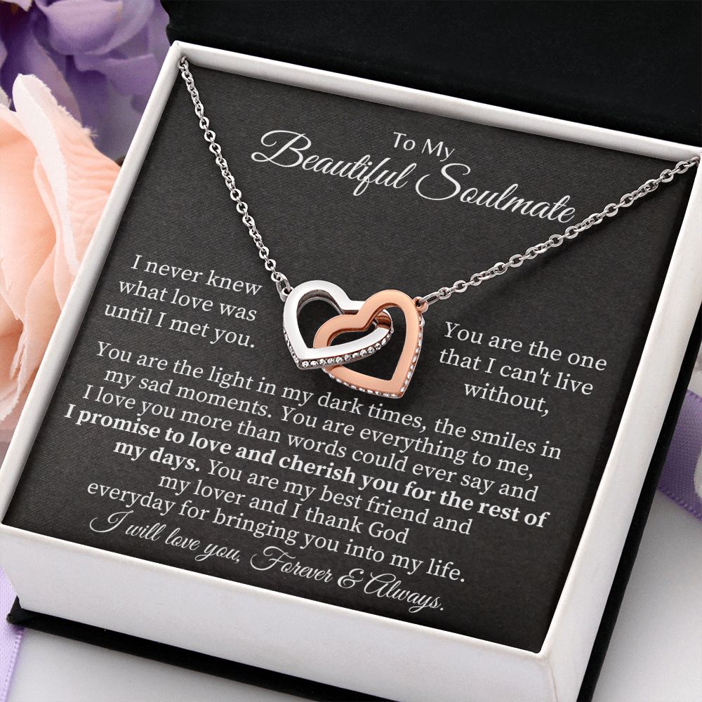 To My Beautiful Soulmate | You are the one that I can't live without - Interlocking Hearts Necklace