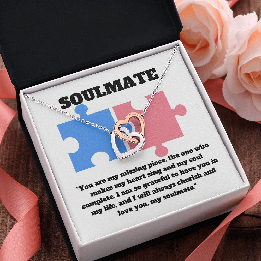 Soulmate | You are my missing piece, the one who makes my heart sing and my soul complete - Interlocking Hearts Necklace