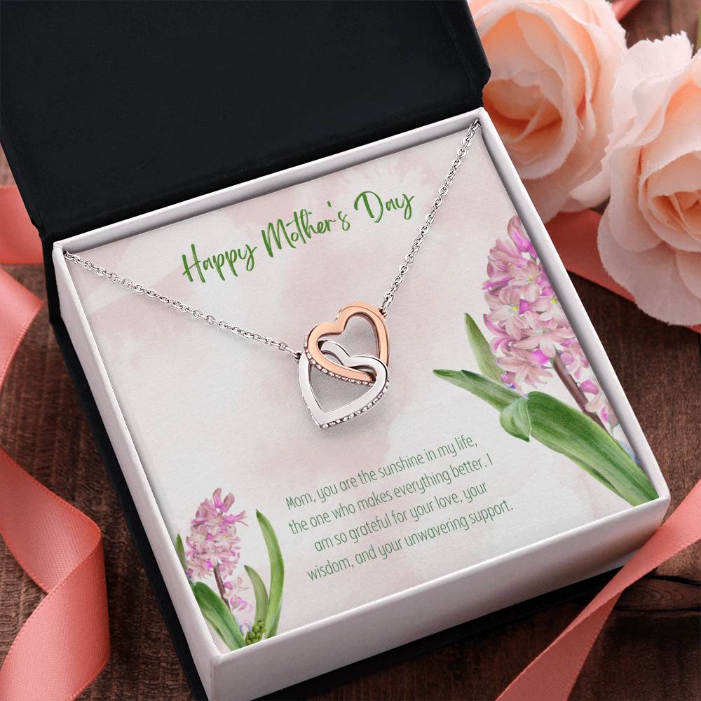 Happy Mother's Day | Mom, you are the sunshine in my life, the one who makes everything better - Interlocking Hearts Necklace