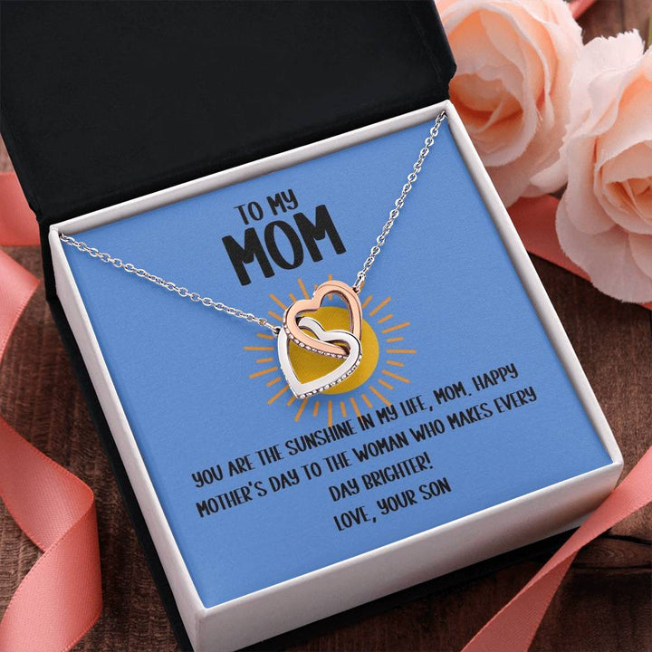 Happy Mother's Day | To the woman who makes everyday brighter - Interlocking Hearts Necklace