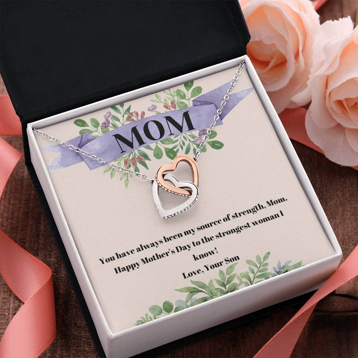 Happy Mother's Day | You have always been my source of strength, Mom - Interlocking Hearts Necklace