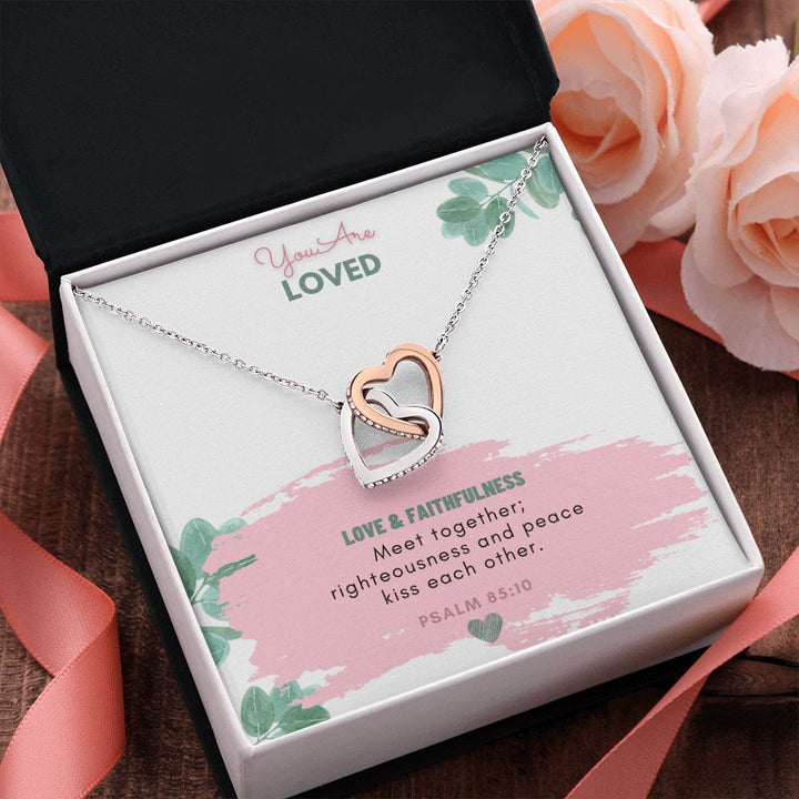 You are Loved | Love and Faithfulness meet together - Interlocking Hearts Necklace