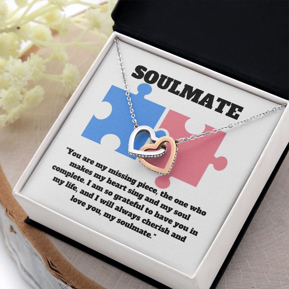 Soulmate | You are my missing piece, the one who makes my heart sing and my soul complete - Interlocking Hearts Necklace