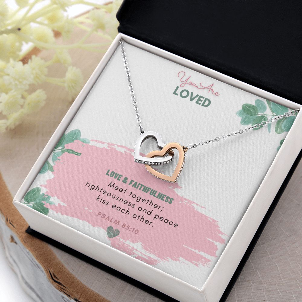 You are Loved | Love and Faithfulness meet together - Interlocking Hearts Necklace