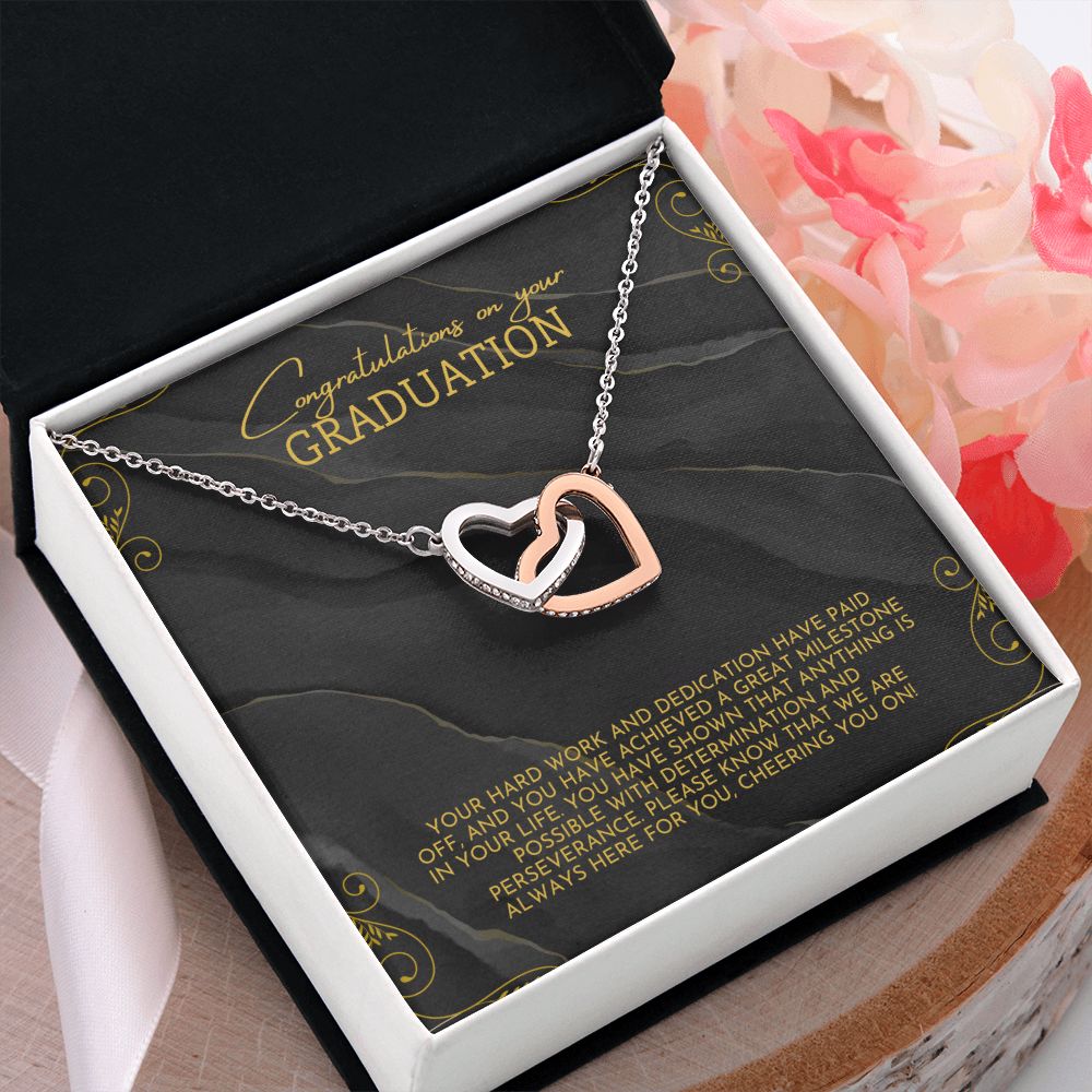 Congratulations on your Graduation | Your hard work and dedication have paid off - Interlocking Hearts Necklace