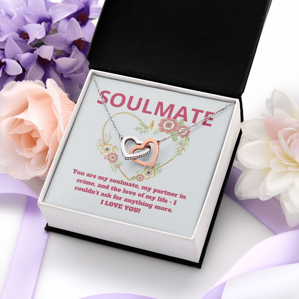 Soulmate | You are my soulmate, my partner in crime, and the love of my life - Interlocking Hearts Necklace