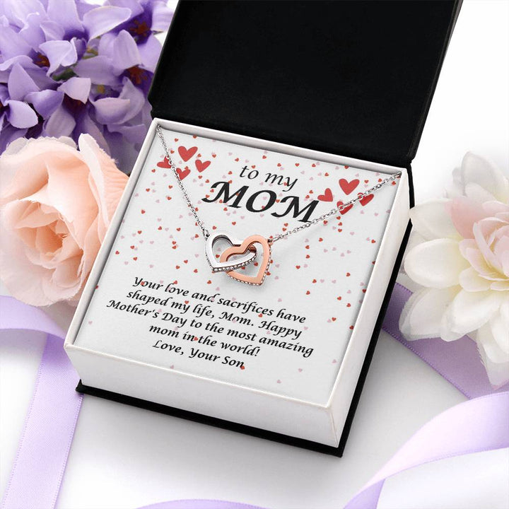 Happy Mother's Day | Your love and sacrifices have shaped my life - Interlocking Hearts Necklace