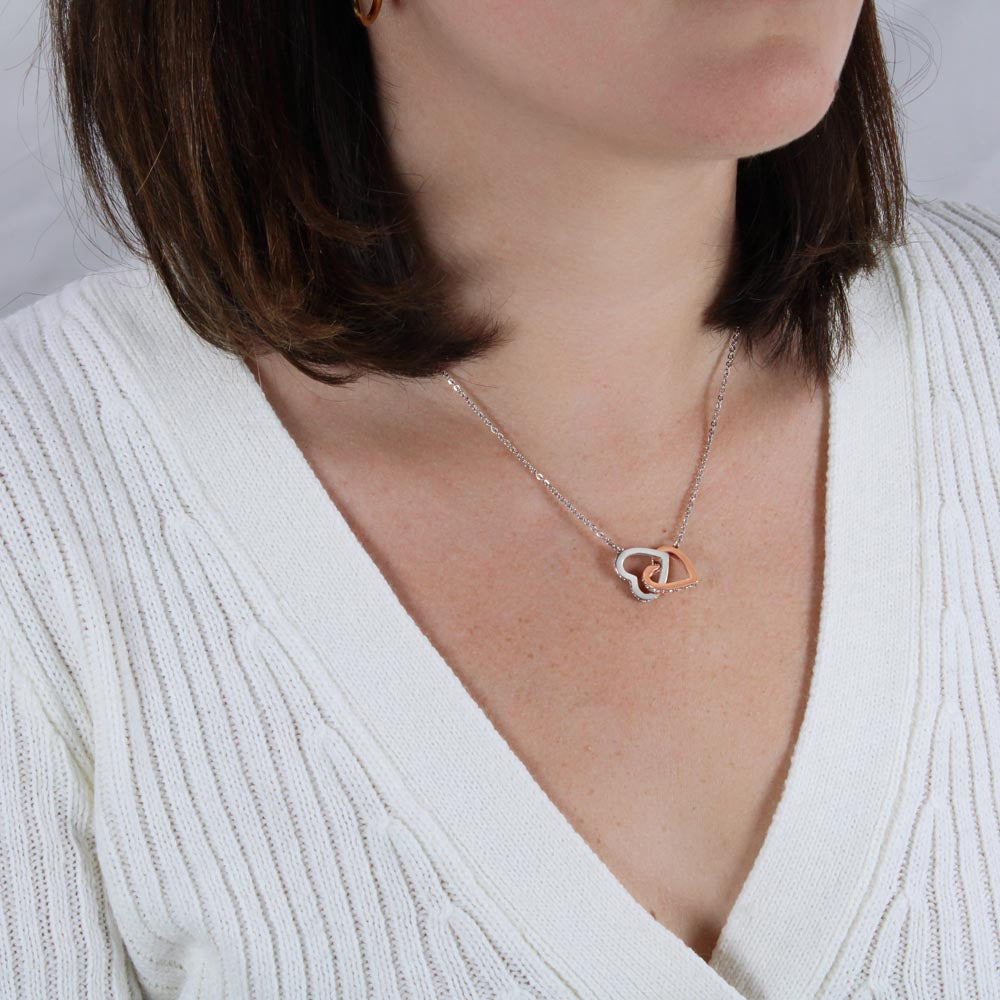 To My Girlfriend | We make a great Pear! I Love You! - Interlocking Hearts Necklace