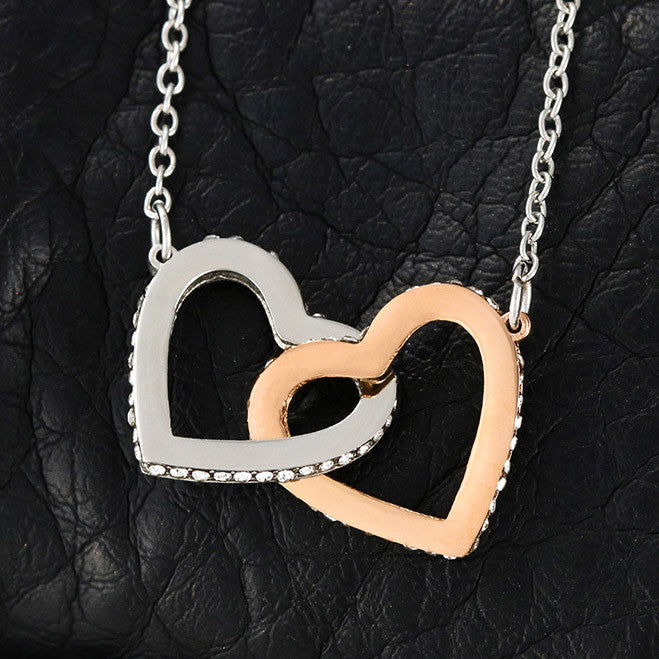 To My Girlfriend | We make a great Pear! I Love You! - Interlocking Hearts Necklace