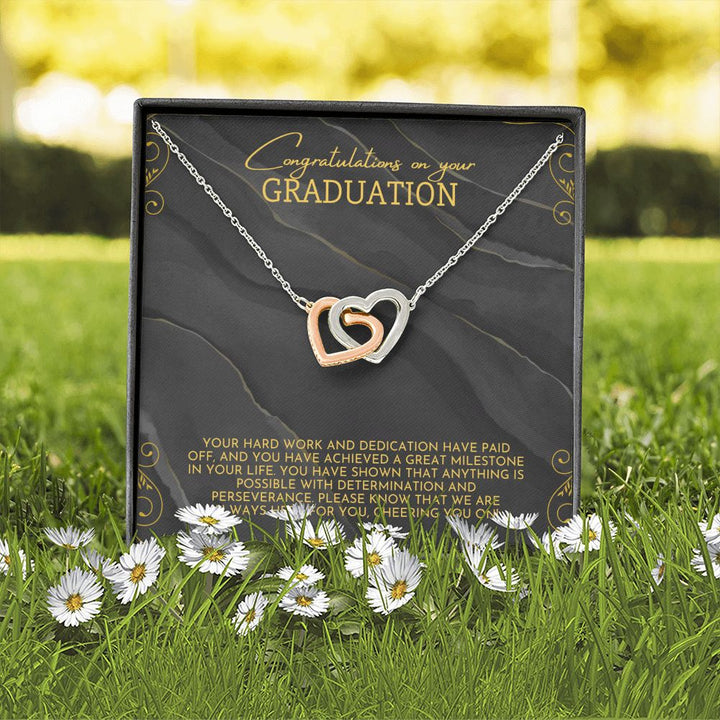 Congratulations on your Graduation | Your hard work and dedication have paid off - Interlocking Hearts Necklace