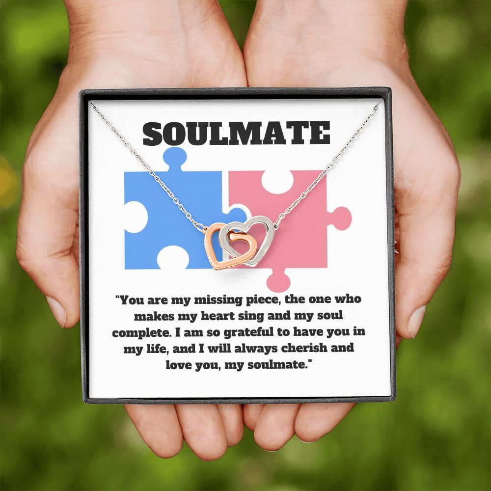 Soulmate | You are my missing piece, the one who makes my heart sing and my soul complete - Interlocking Hearts Necklace