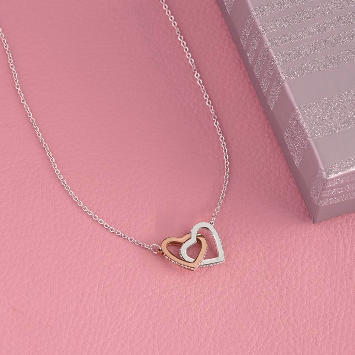 Daughter | Know that my heart is always with you! Love, Mom - Interlocking Hearts Necklace