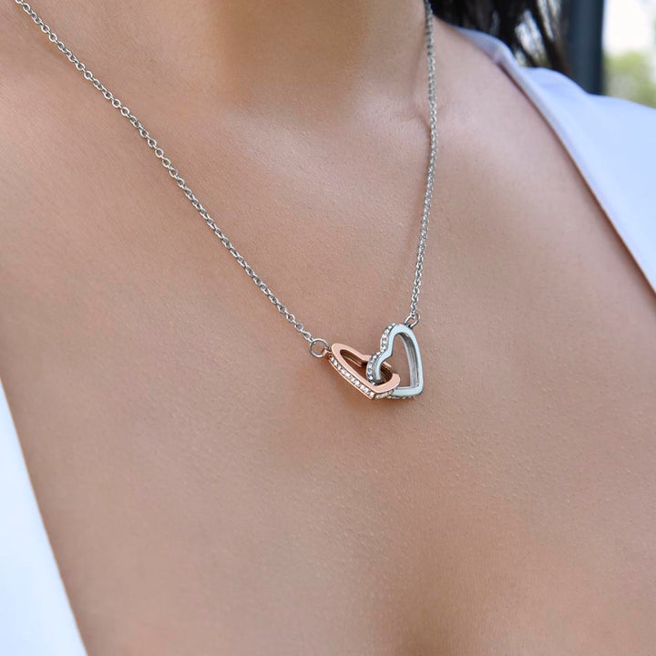 To my girlfriend | I love you more than tacos. And you know how I feel about tacos - Interlocking Hearts Necklace