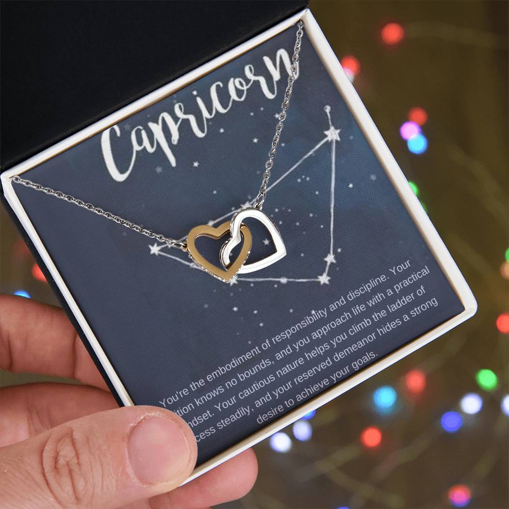 Capricorn | You're the embodiment of responsibility and discipline - Interlocking Hearts Necklace