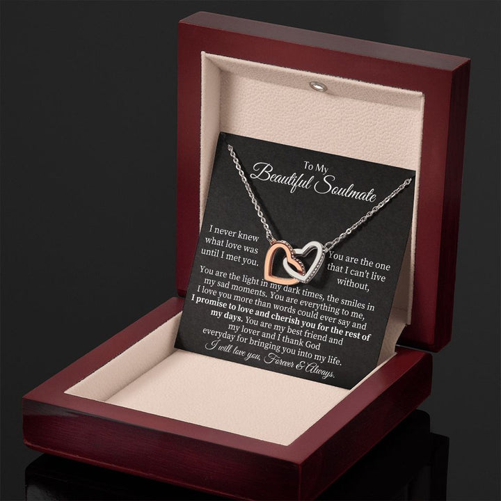 To My Beautiful Soulmate | You are the one that I can't live without - Interlocking Hearts Necklace