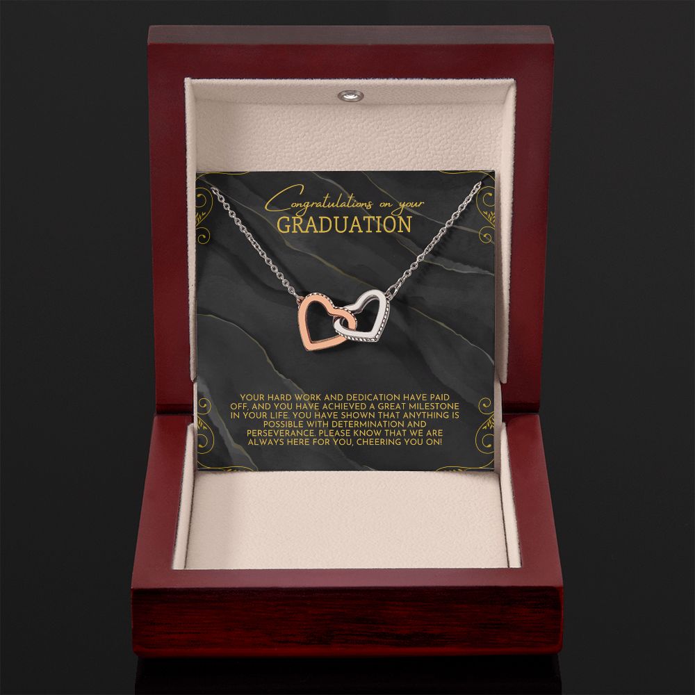 Congratulations on your Graduation | Your hard work and dedication have paid off - Interlocking Hearts Necklace