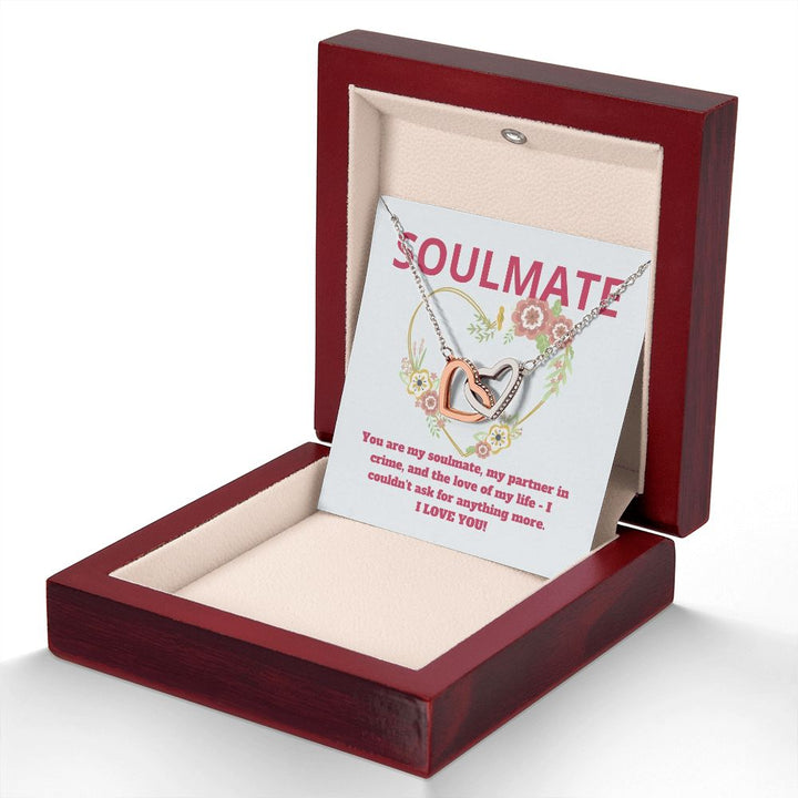 Soulmate | You are my soulmate, my partner in crime, and the love of my life - Interlocking Hearts Necklace