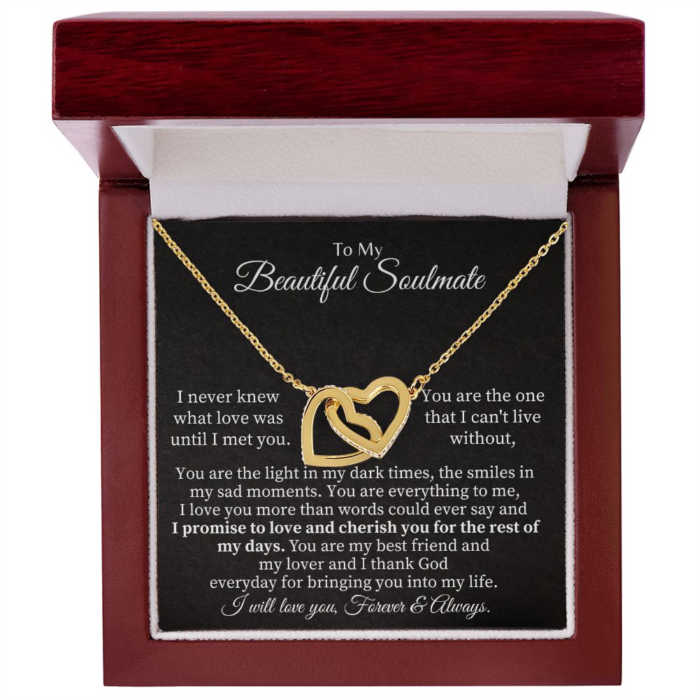 To My Beautiful Soulmate | You are the one that I can't live without - Interlocking Hearts Necklace