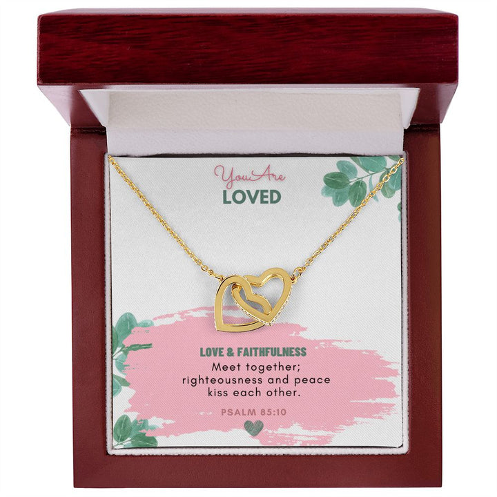 You are Loved | Love and Faithfulness meet together - Interlocking Hearts Necklace