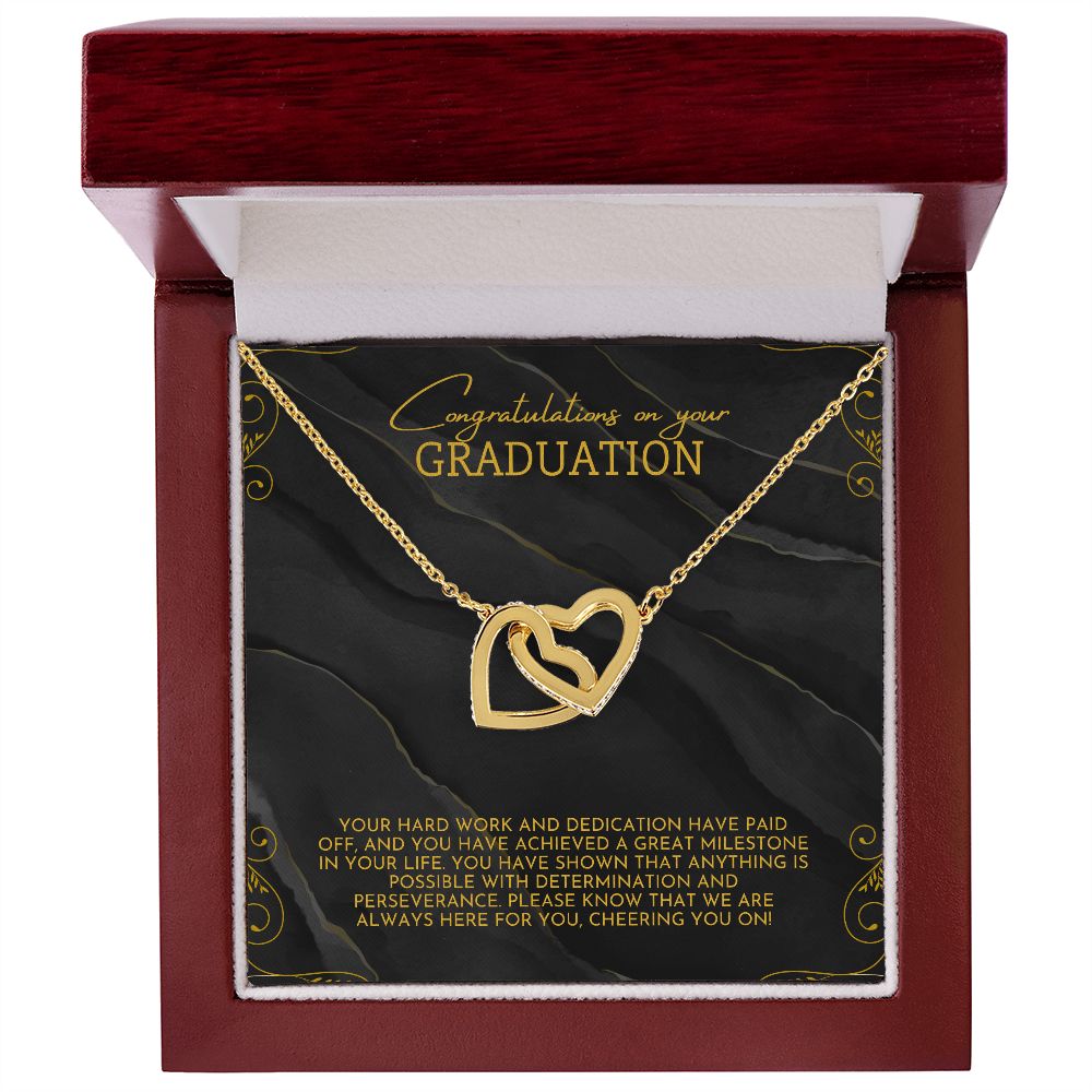 Congratulations on your Graduation | Your hard work and dedication have paid off - Interlocking Hearts Necklace