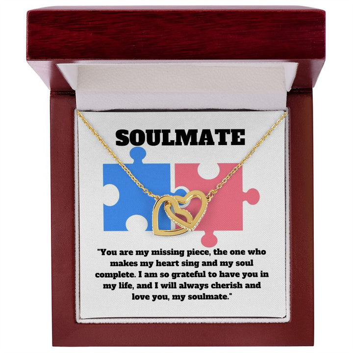 Soulmate | You are my missing piece, the one who makes my heart sing and my soul complete - Interlocking Hearts Necklace