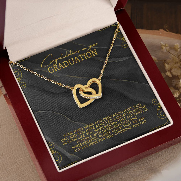 Congratulations on your Graduation | Your hard work and dedication have paid off - Interlocking Hearts Necklace