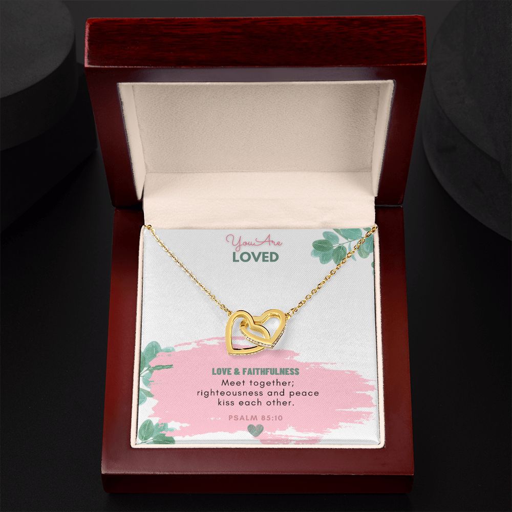 You are Loved | Love and Faithfulness meet together - Interlocking Hearts Necklace