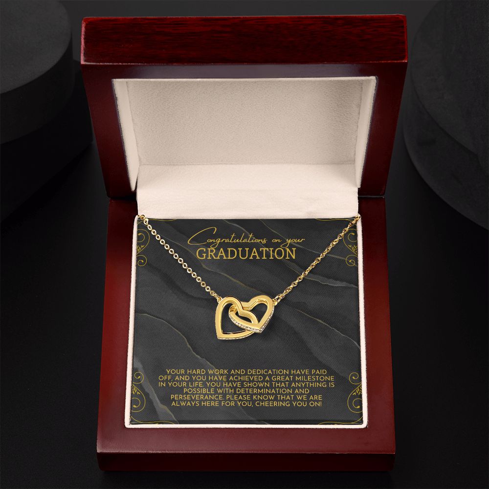 Congratulations on your Graduation | Your hard work and dedication have paid off - Interlocking Hearts Necklace