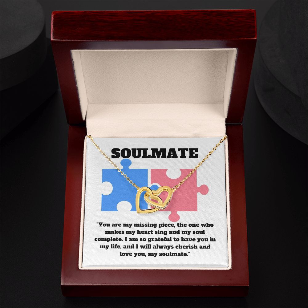 Soulmate | You are my missing piece, the one who makes my heart sing and my soul complete - Interlocking Hearts Necklace