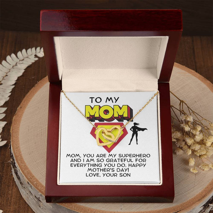 Happy Mother's Day | You are my superhero and I am so grateful for everything you do - Interlocking Hearts Necklace