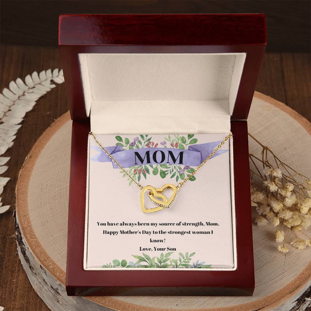 Happy Mother's Day | You have always been my source of strength, Mom - Interlocking Hearts Necklace